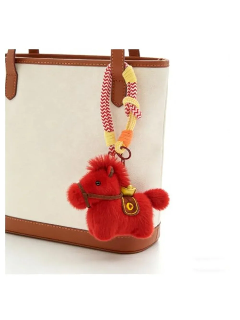 Kawaii Horse Bag Charm Plush Keychain for Purses Backpacks Chinese Zodiac New
